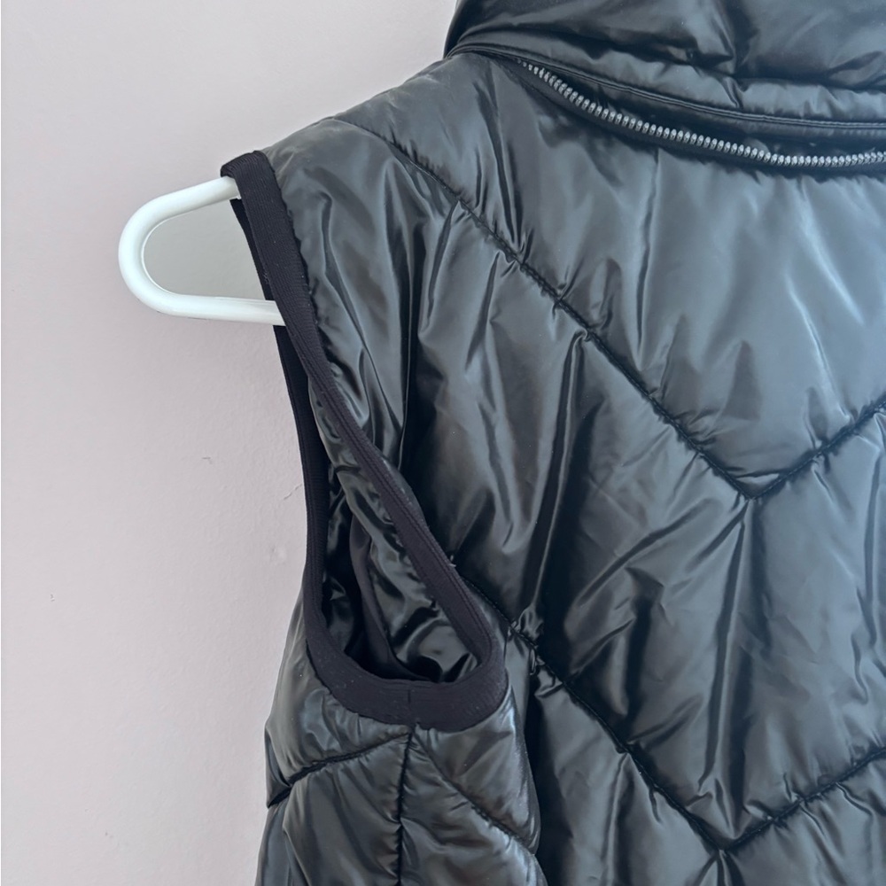 Erin Snow | Quilted Black Shiny Puffer Vest — image 6 of 7
